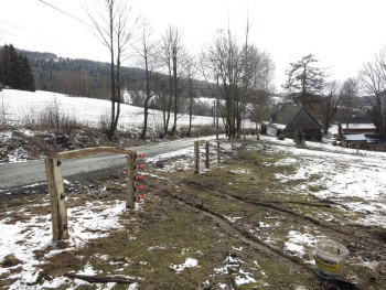 1. Na Kraslicku v Krušných horách únor - ohrada pro ovce